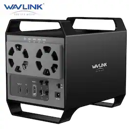 WAVLINK - 4-Bay Hard Drive Enclosure for 3.5" and 2.5'' SATA HDD/SSD Featuring 10Gbps USB-C 3.2, 88TB Capacity, Built-in T - Black
