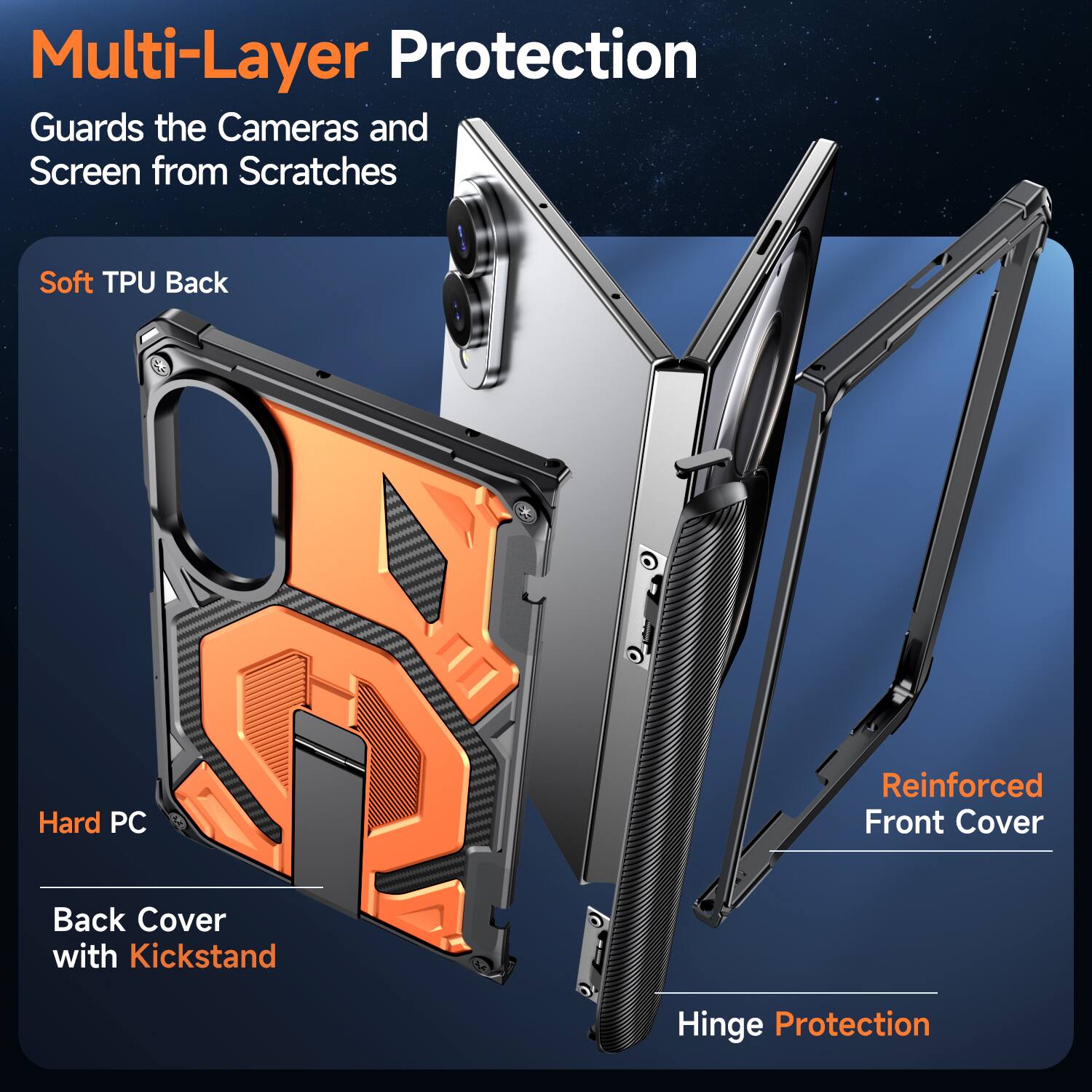 Dteck Heavy Duty Rugged Magnetic Case For Samsung Galaxy Z Fold8 ...