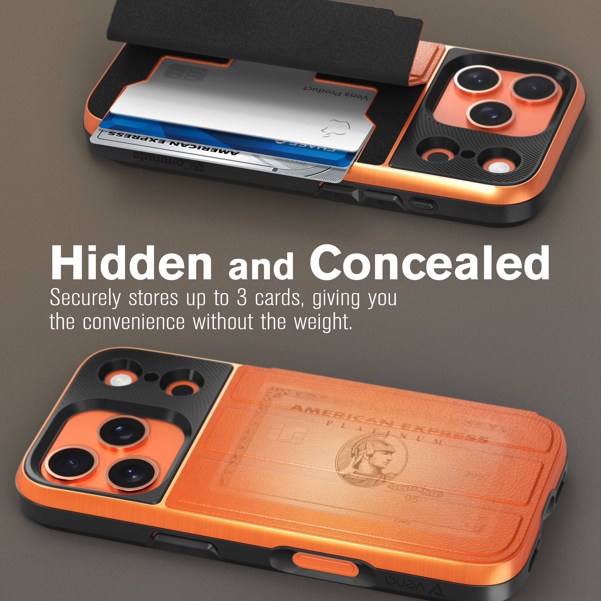 Hidden and Concealed  
Secures up to 3 cards, giving you the convenience without the weight.