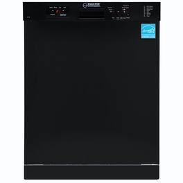 Equator - 24 inch Built-In Dishwasher Front Control 14 place 3.4g Sanitize 51 dB Heating Element Energy Star 110V ADA - Black
