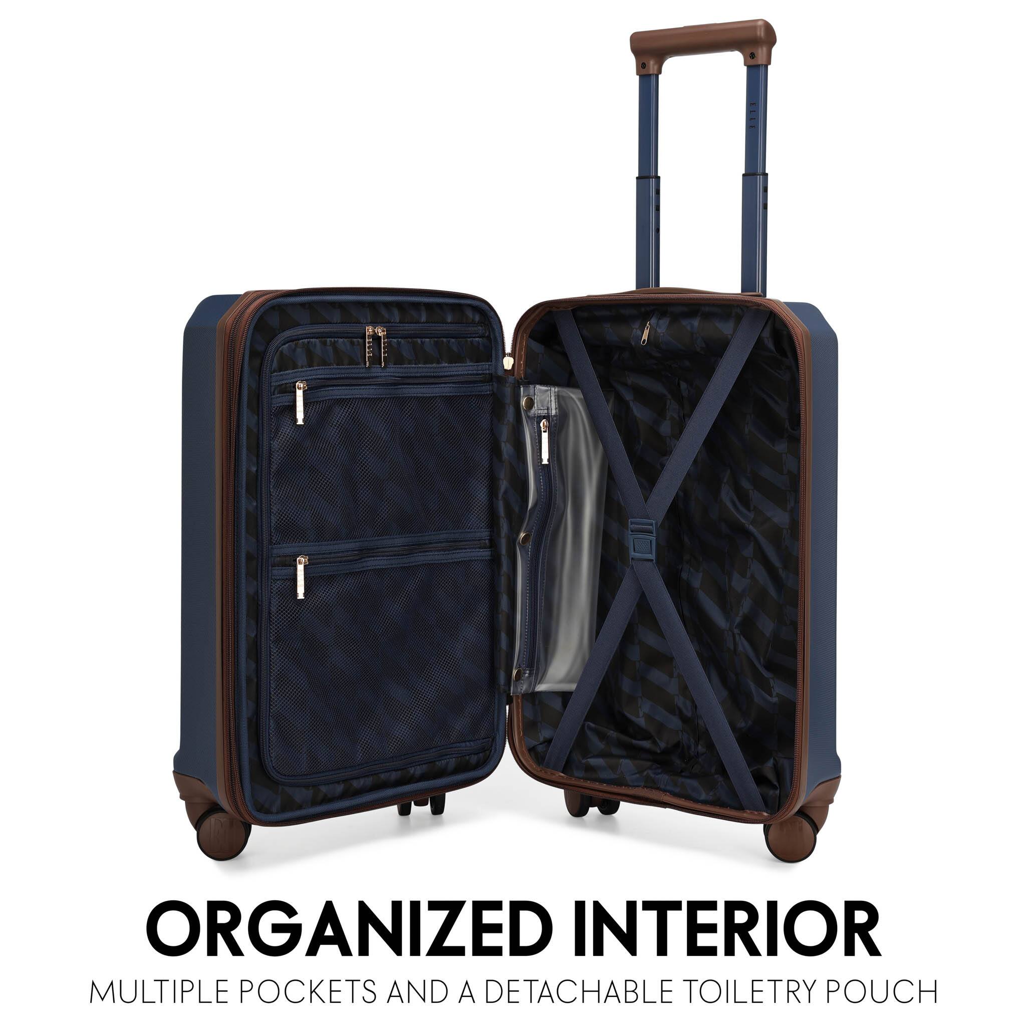 ORGANIZED INTERIOR  
MULTIPLE POCKETS AND A DETACHABLE TOILETRY POUCH