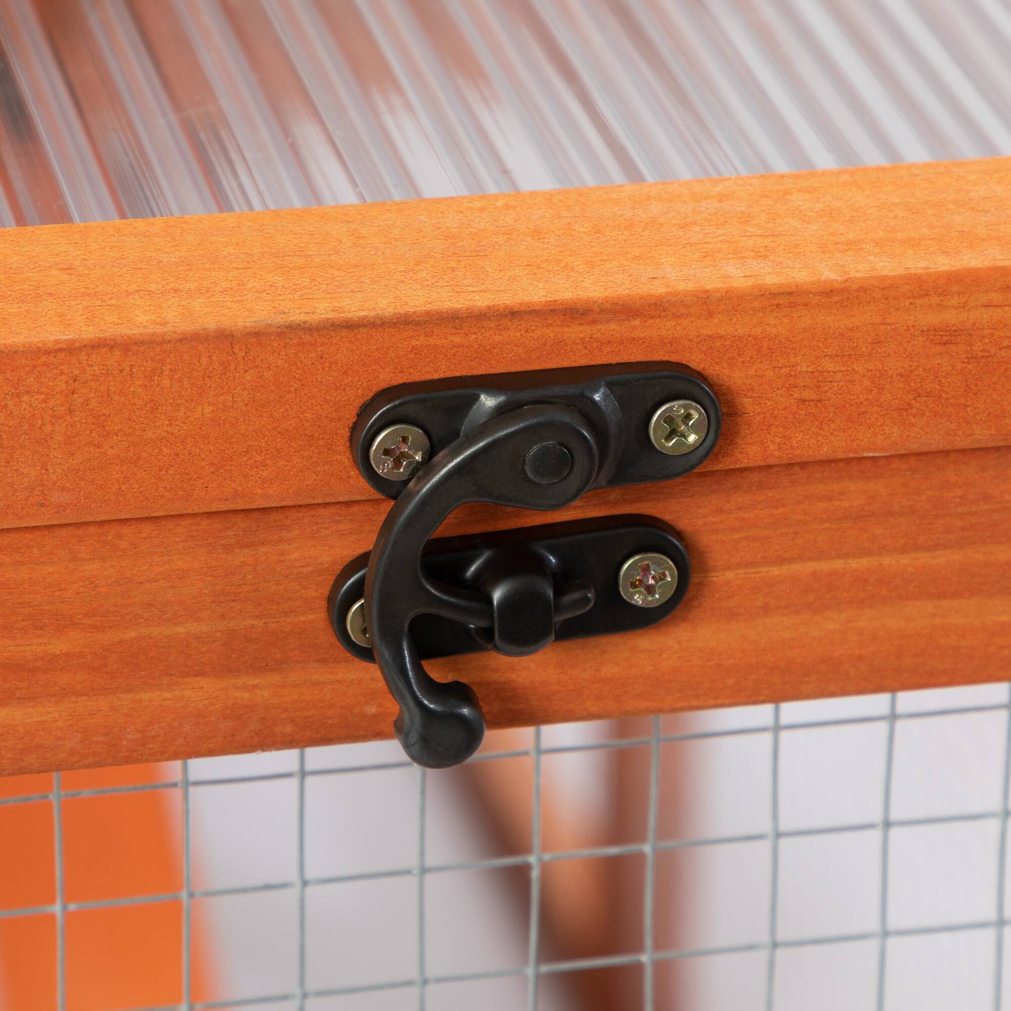 Alt View 1. Boyel Living - Orange with Colorful Patterns Portable Mobile Chicken Coop with Nesting Box Sleeping Room Run Window Sun Board Doors - Orange.