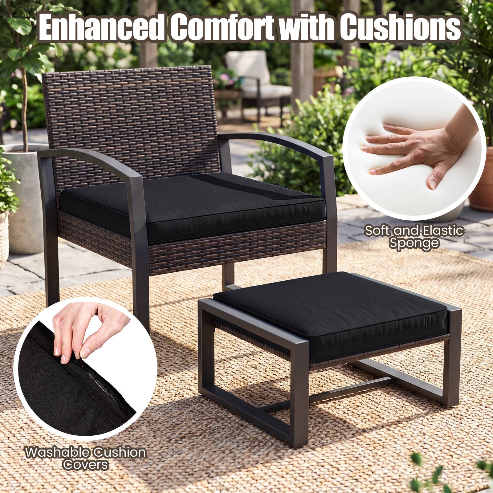 Enhanced Comfort with Cushions

Soft and Elastic Sponge

Washable Cushion Covers
