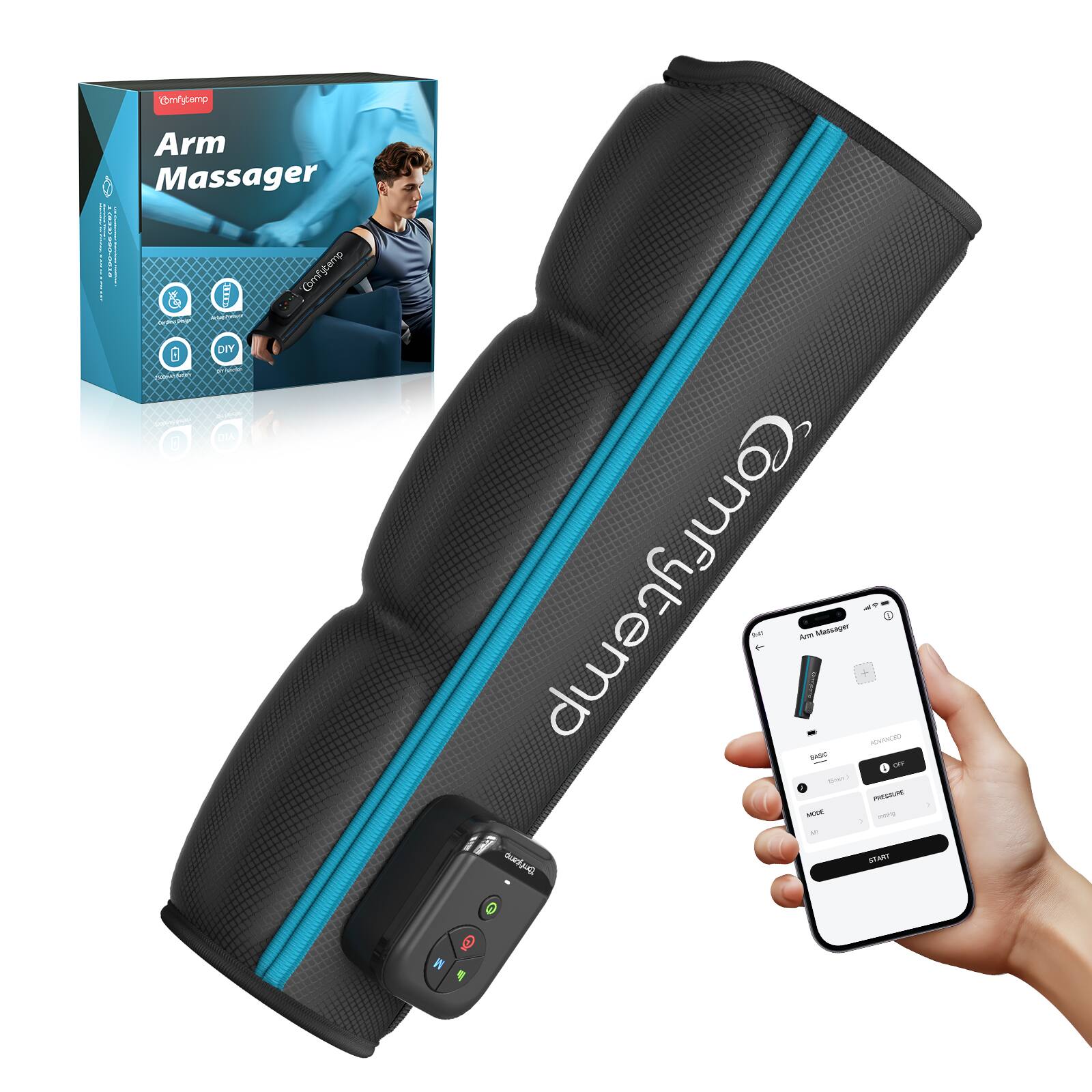 Comfytemp Cordless Full Arm Air Compression Massager for Circulation ...