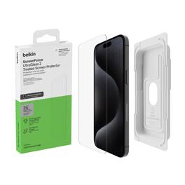 Belkin - ScreenForce UltraGlass 2 Screen Protector for iPhone 16 Pro Max w/ Easy Align Tray - Clear