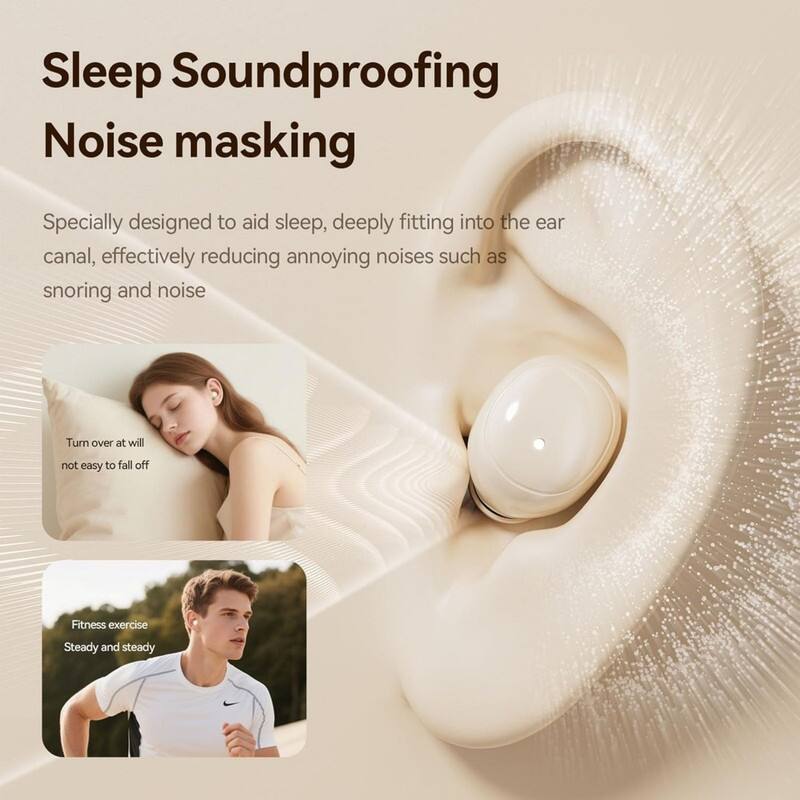 Sleep Soundproofing  
Noise masking  

Specially designed to aid sleep, deeply fitting into the ear canal, effectively reducing annoying noises such as snoring and noise  

- Turn over at will not easy to fall off  
- Fitness exercise Steady and steady