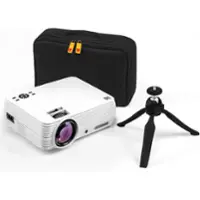 Kodak - FLIK X7 Home Projector, 720p Portable Small Home Theater System w/1080p Compatibility & Bright Lumen LED Lamp - White - Front_Zoom