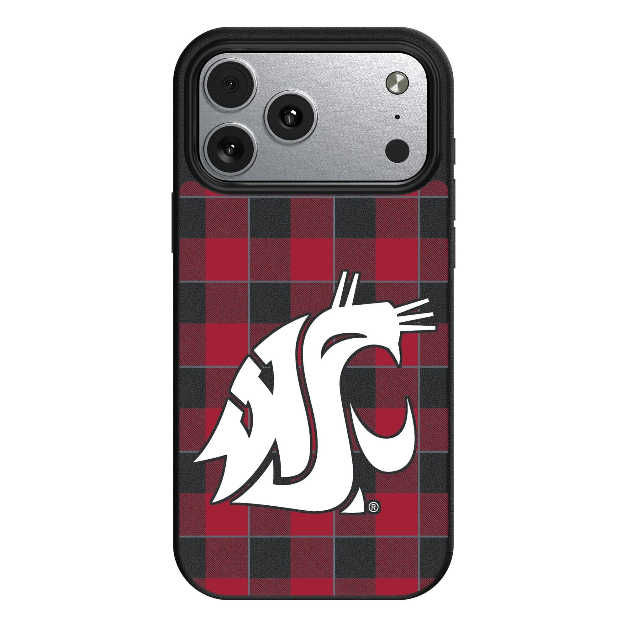 Keyscaper - NCAA - Washington State Cougars Plaid Magnetic Bump iPhone Case - 17 Pro Max - Black price history on PriceWatchPro