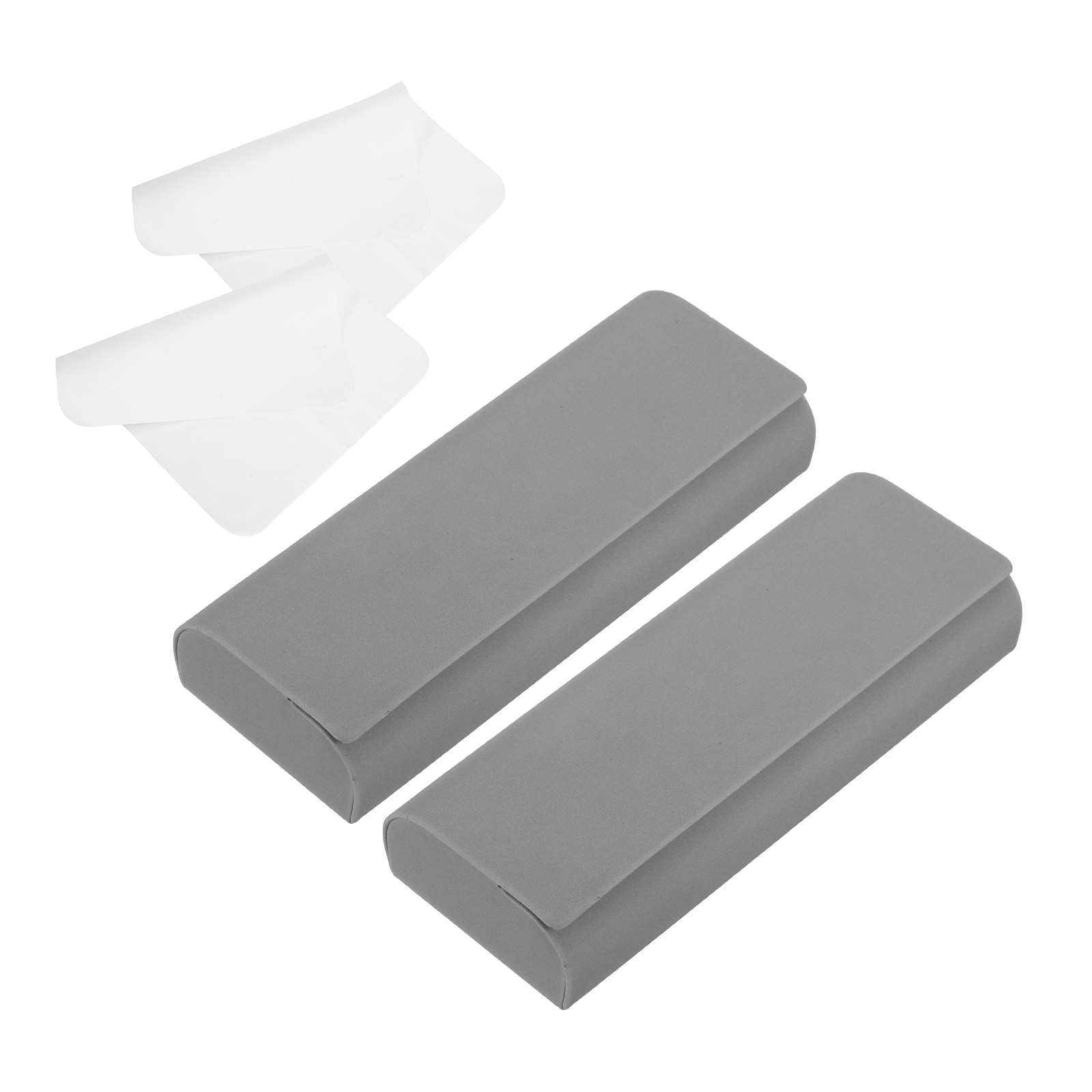 Unique Bargains - 2pcs Hard Shell Eyeglasses Case Leather with Cloth Lightweight PU for Sunglasses - Dark Gray price history on PriceWatchPro