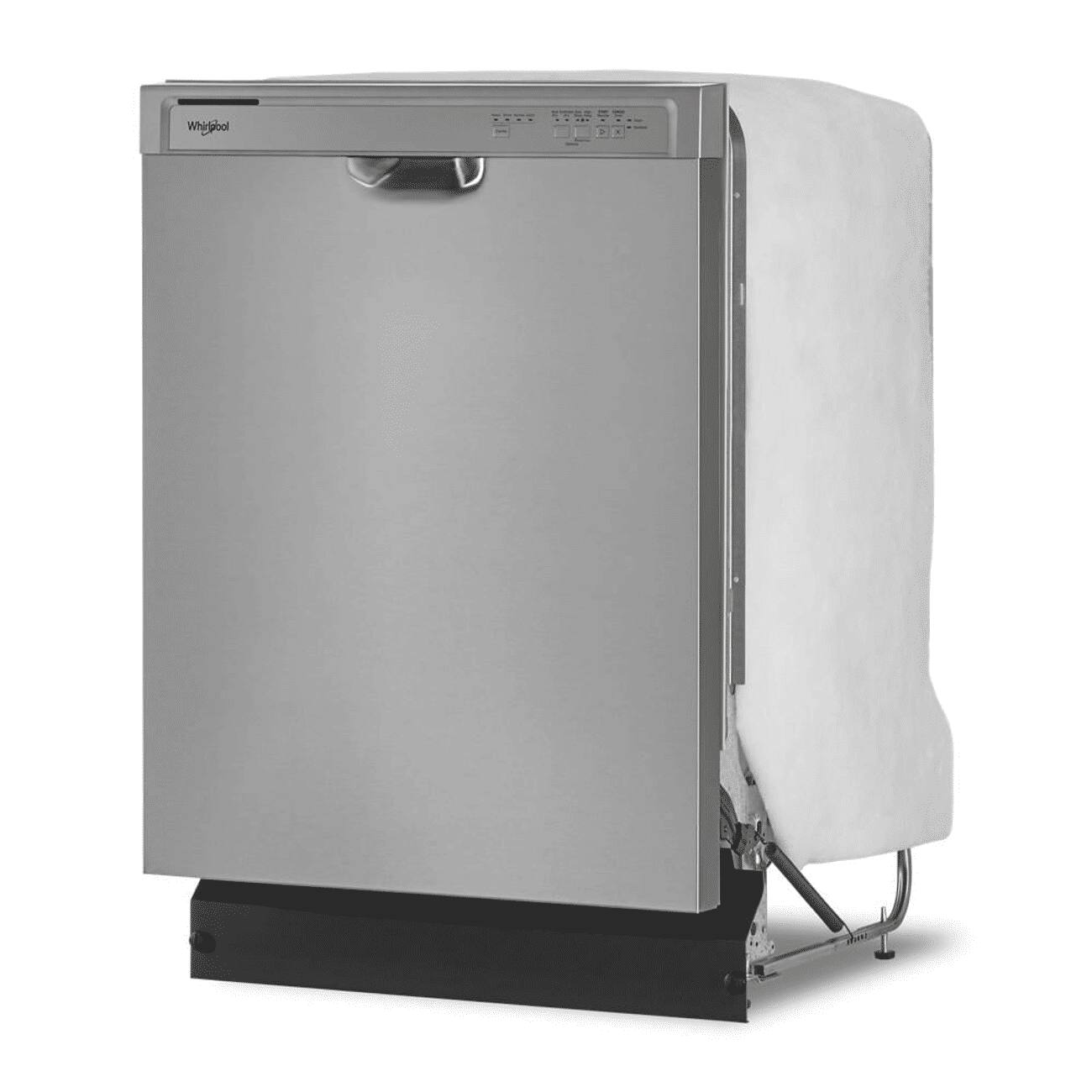 Left. Whirlpool - 24 inch Front Control Built-In Dishwasher with Boost Cycle and 57 dBA - Stainless Steel.