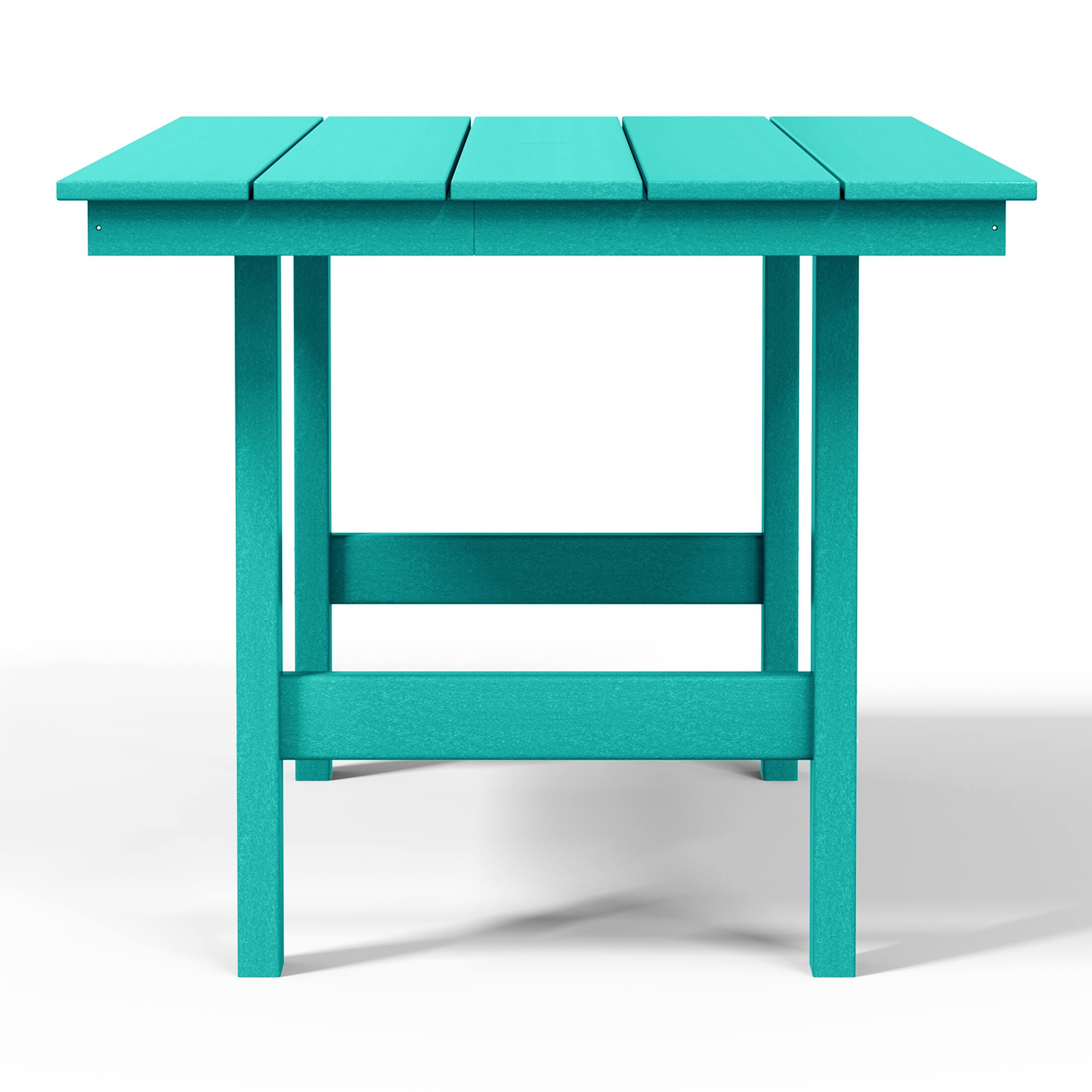 Back. WestinTrends - WestinTrends Ashore Outdoor Modern HDPE 66" Wide Rectangle Patio Dining Table for 6 - Turquoise.