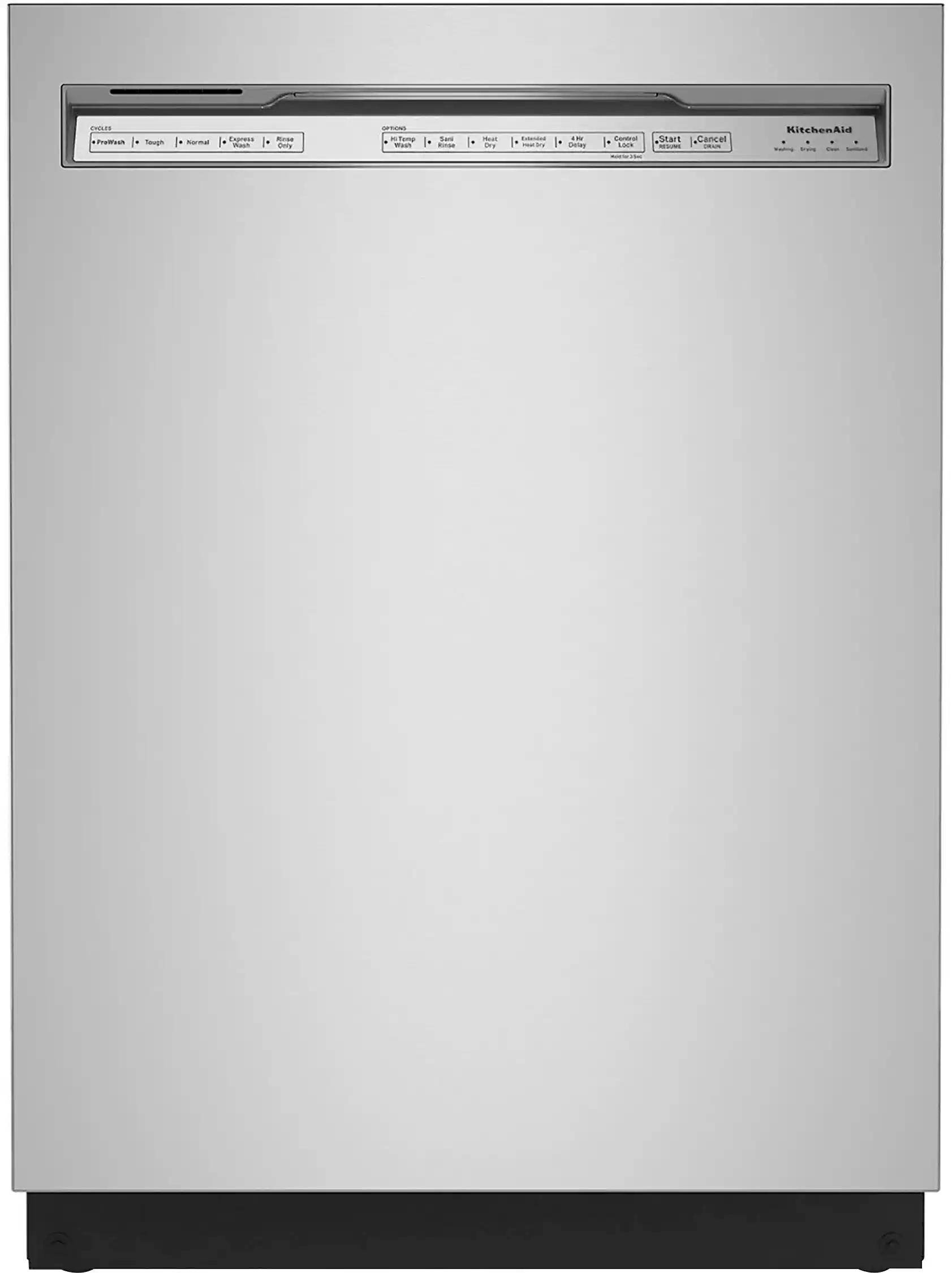KitchenAid - 24" Front Control Built-In Tub Dishwasher with 3rd Rack, 50+ Total Wash Jets, 44 dBA - Stainless Steel