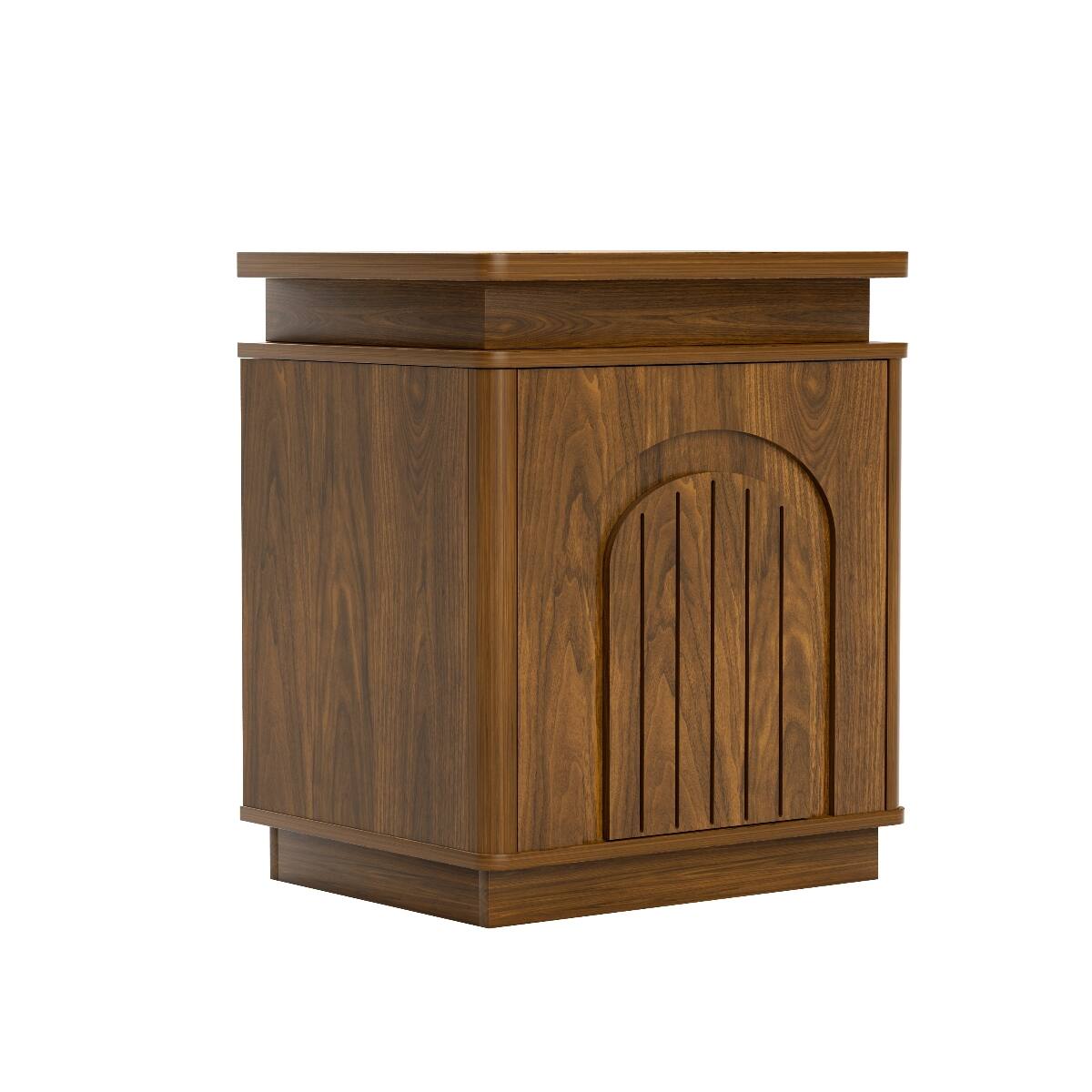 Alt View 6. Loheer - Loheer Two Piece Walnut Nightstand Set with LED Lighting - Walnut.