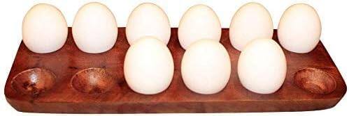 Alt View 1. Amber Sporting Goods - Scottish Farms Wooden Egg Tray – 12 Egg Holder Rack for Storage, Serving & Deviled Eggs - Brown.