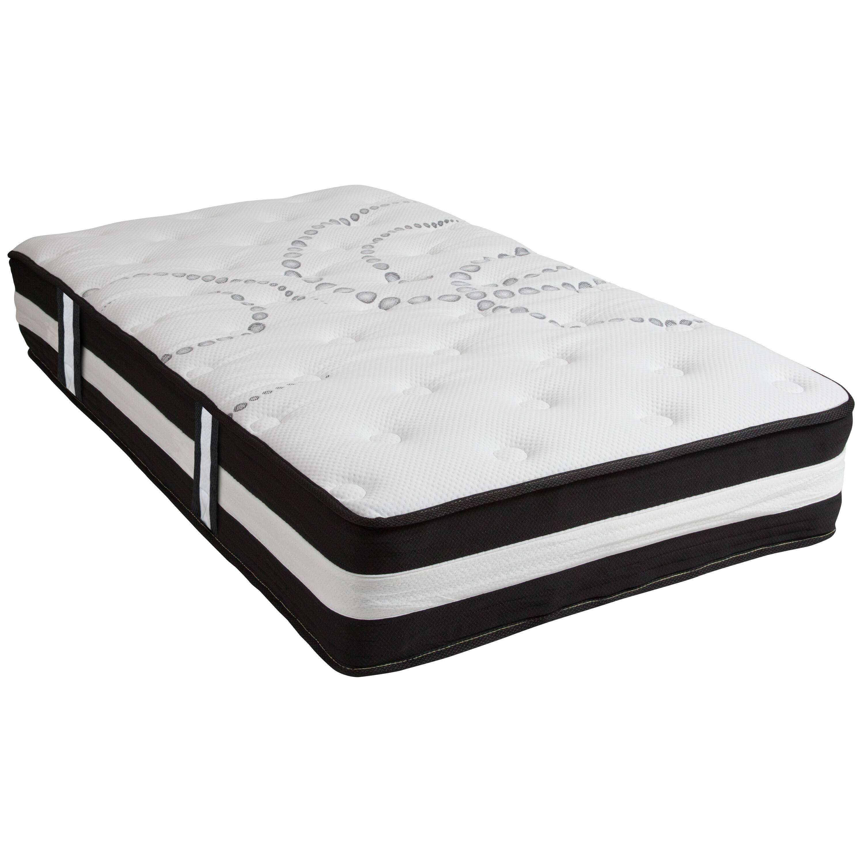 Alt View 1. Emma + Oliver - 12 Inch CertiPUR-US Certified Hybrid Pocket Spring Mattress, Mattress in a Box - Premium Mattress - White.