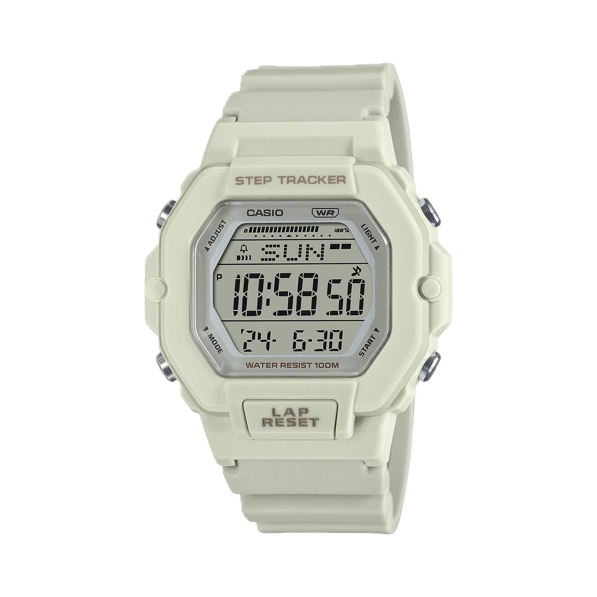 Casio - Women's Multi-Function Digital Sport Watch with Gray Dial - LWS-2200H-8AVCF - Beige