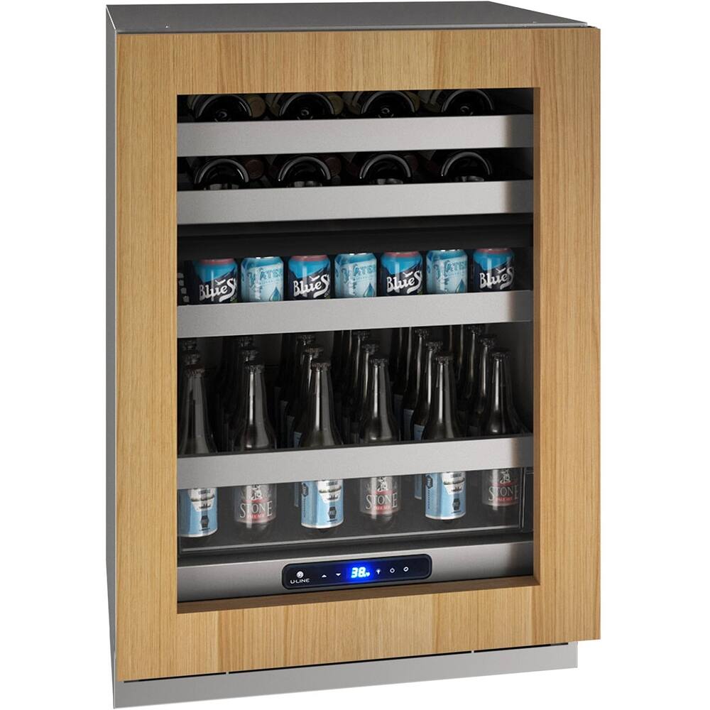 Front. U-Line - 5 Class 14-Bottle Dual Zone Wine Cooler - Custom Panel Ready.