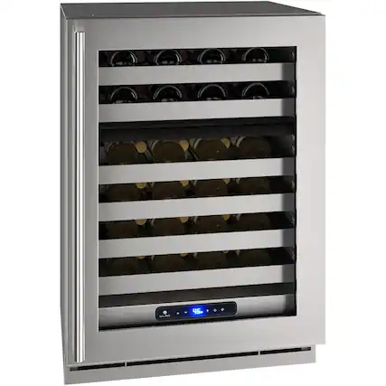 Front. U-Line - 5 Class 49-Bottle Dual Zone Wine Cooler - Stainless Steel.
