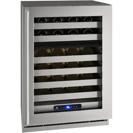 Front. U-Line - 5 Class 49-Bottle Dual Zone Wine Cooler - Stainless Steel.