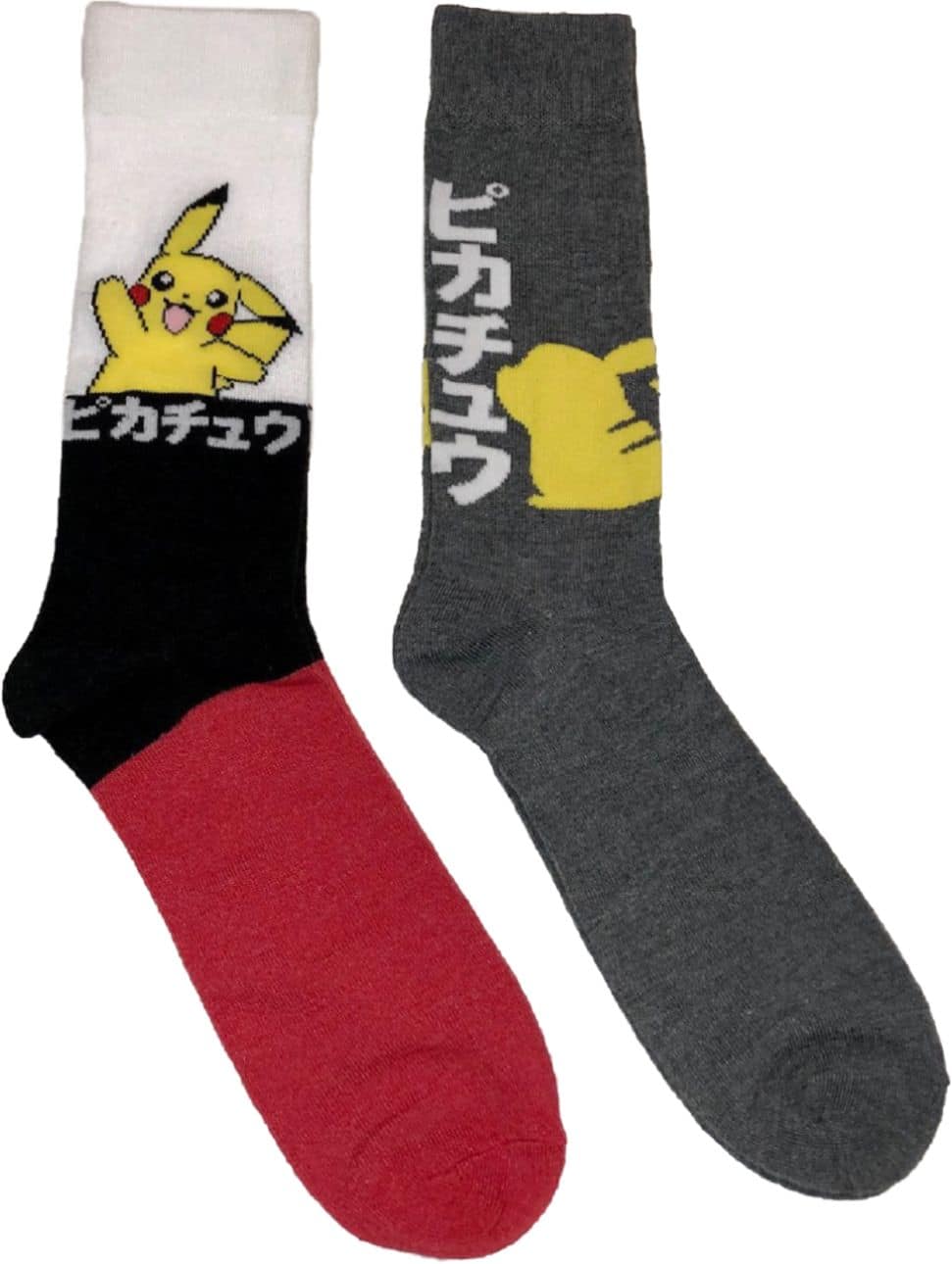 Angle. Pokémon - Crew Socks - Size 10-13 (2-Count) - Red/Yellow/Black/White.
