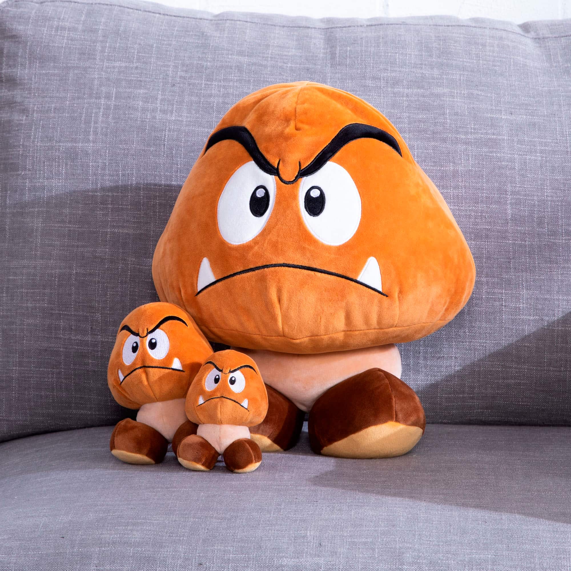 Angle. TOMY - Club Mocchi-Mocchi- Super Mario Goomba Mega 15 inch Plush Stuffed Toy - Multi.