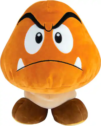 Front. TOMY - Club Mocchi-Mocchi- Super Mario Goomba Mega 15 inch Plush Stuffed Toy - Multi.