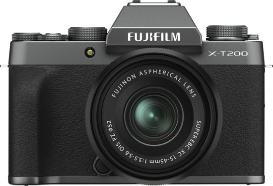 Front Zoom. Fujifilm - X Series X-T200 Mirrorless Camera with XC 15-45mm f/3.5-5.6 OIS PZ Lens - Dark Silver.