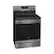 Left. Frigidaire - Gallery 5.4 Cu. Ft. Freestanding Electric Convection Range with Self-Cleaning - Smudge-Proof® Black Stainless Steel.