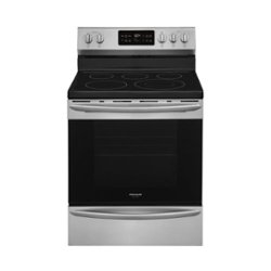 Frigidaire - Gallery 5.4 Cu. Ft. Freestanding Electric Convection Range with Self-Cleaning - Stainless steel - Front_Zoom