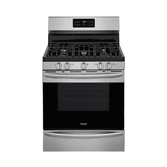 Frigidaire Gallery Series 5 0 Cu Ft Freestanding Gas Convection Range With Self Cleaning Stainless Steel Gcrg3038af Best Buy