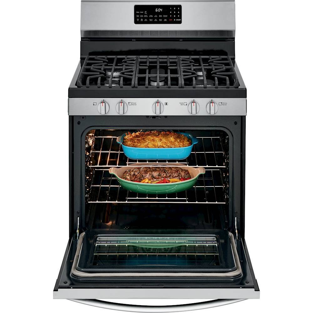Alt View 12. Frigidaire - Gallery 5.0 Cu. Ft. Freestanding Gas Range with Air Fry - Stainless Steel.