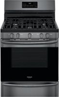 Frigidaire - Gallery 5.0 Cu. Ft. Freestanding Gas Range with Air Fry - Black stainless steel - Front_Zoom