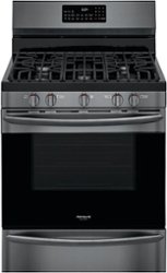 Frigidaire - Gallery 5.0 Cu. Ft. Freestanding Gas Range with Air Fry - Black Stainless Steel - Front_Zoom