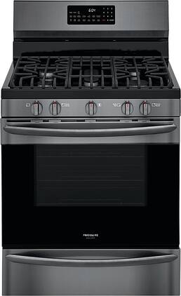 Frigidaire - Gallery 5.0 Cu. Ft. Freestanding Gas Range with Air Fry - Black Stainless Steel