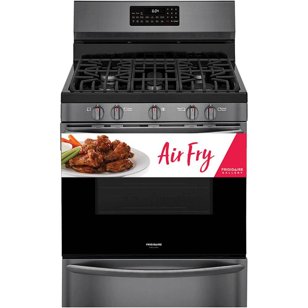 Alt View 12. Frigidaire - Gallery 5.0 Cu. Ft. Freestanding Gas Range with Air Fry - Black Stainless Steel.