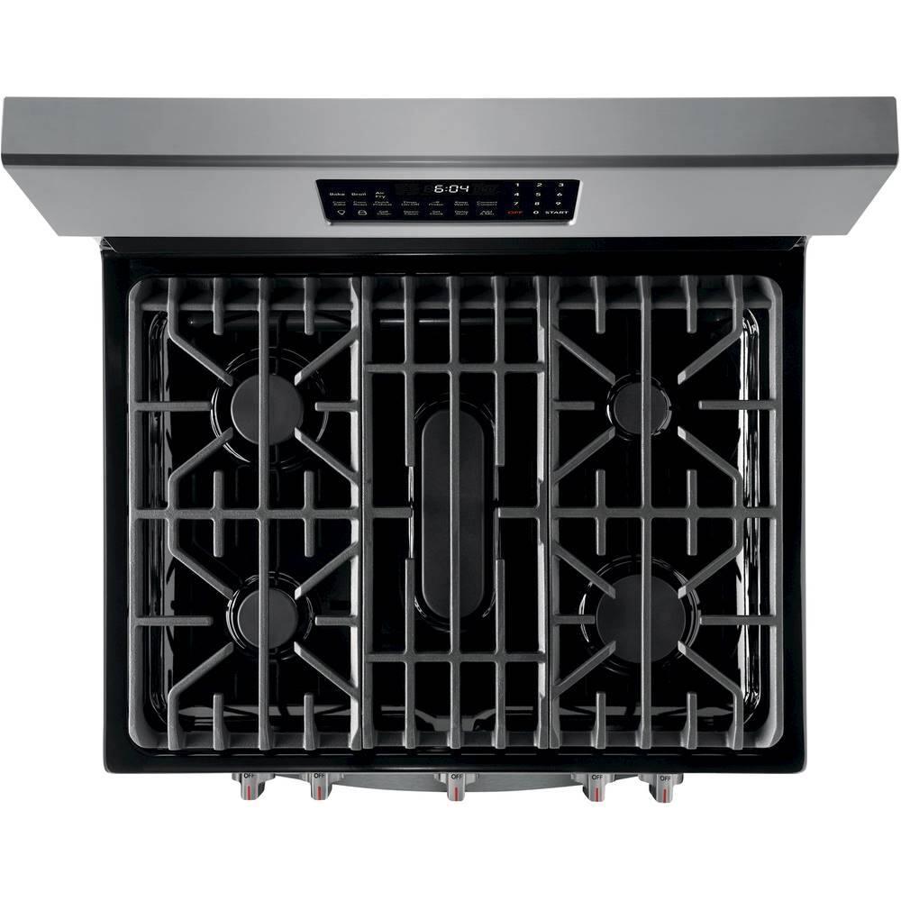 Alt View 13. Frigidaire - Gallery 5.0 Cu. Ft. Freestanding Gas Range with Air Fry - Black Stainless Steel.