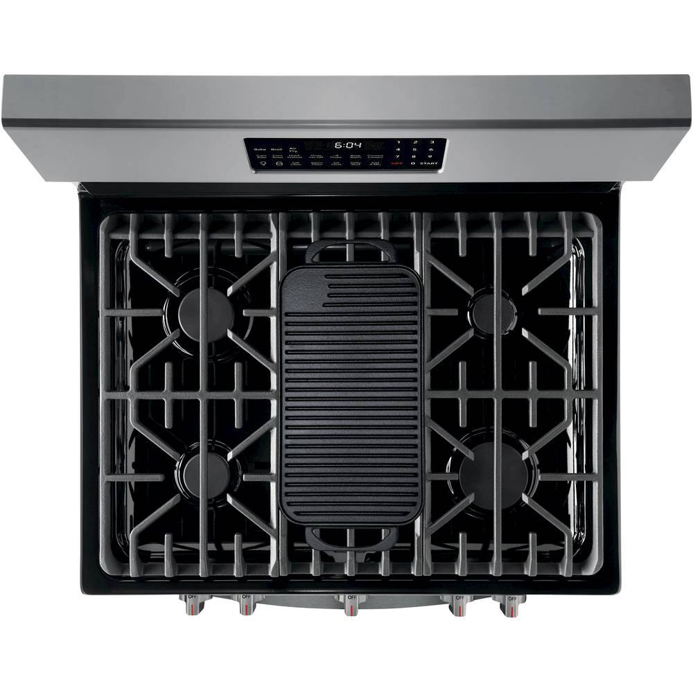Alt View 15. Frigidaire - Gallery 5.0 Cu. Ft. Freestanding Gas Range with Air Fry - Black Stainless Steel.