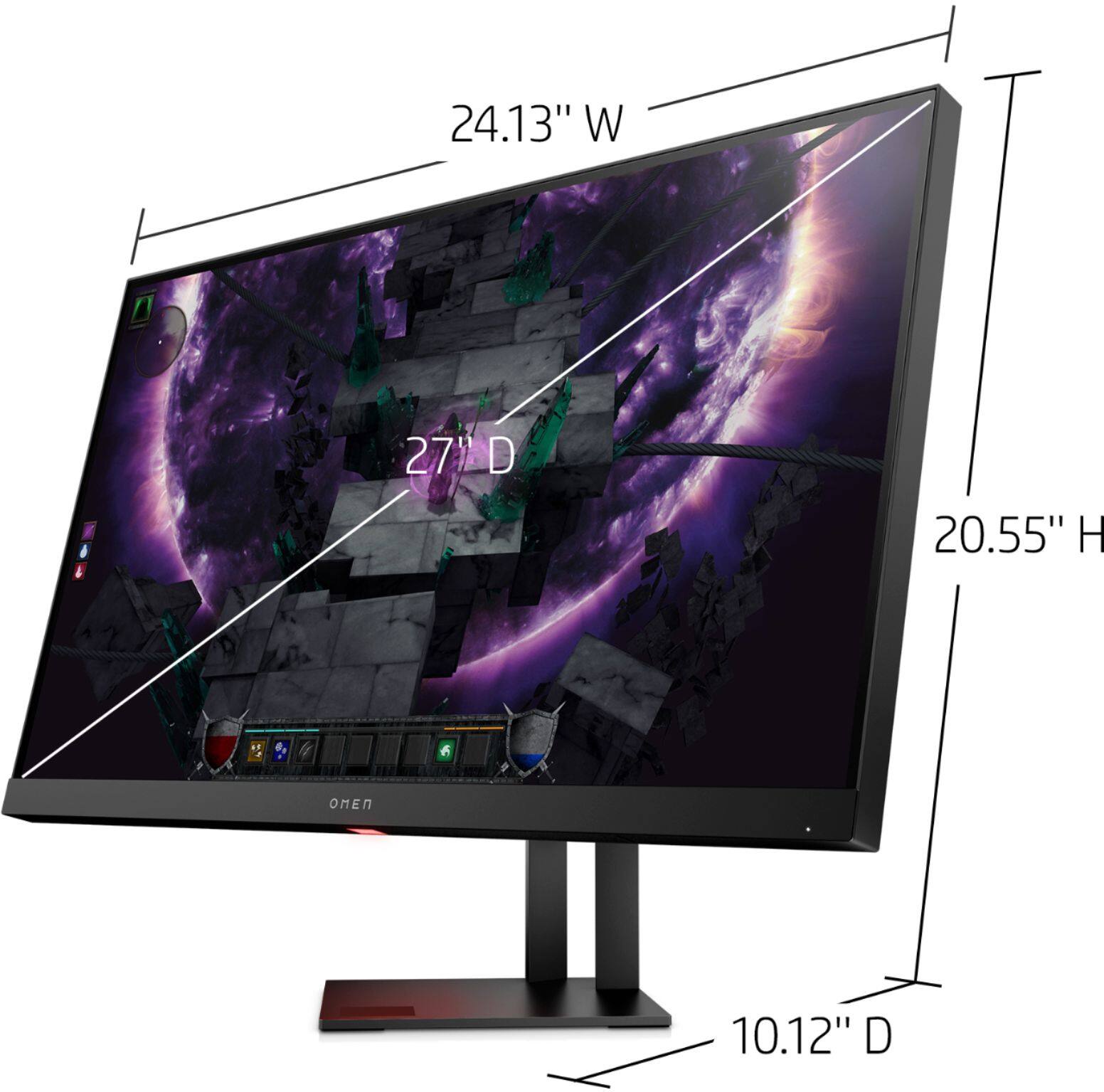 Alt View 17. HP OMEN - 27" IPS LED QHD FreeSync & G-Sync Compatible Gaming Monitor (DisplayPort, HDMI, USB) - Shadow Black.
