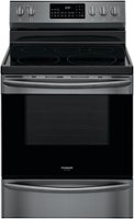 Frigidaire - Gallery 5.7 Cu. Ft. Freestanding Electric Air Fry Range with Self and Steam Clean - Black Stainless Steel - Front_Zoom