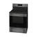 Left. Frigidaire - Gallery 5.7 Cu. Ft. Freestanding Electric Air Fry Range with Self and Steam Clean - Smudge-Proof® Black Stainless Steel.