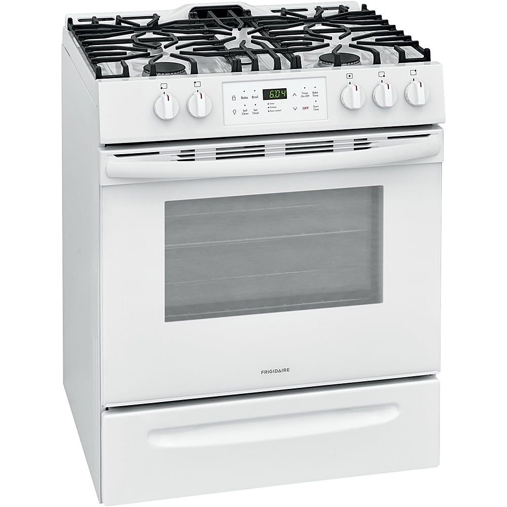 Left View: Frigidaire - 5.0 Cu. Ft. Freestanding Gas Range with Self-Cleaning - White