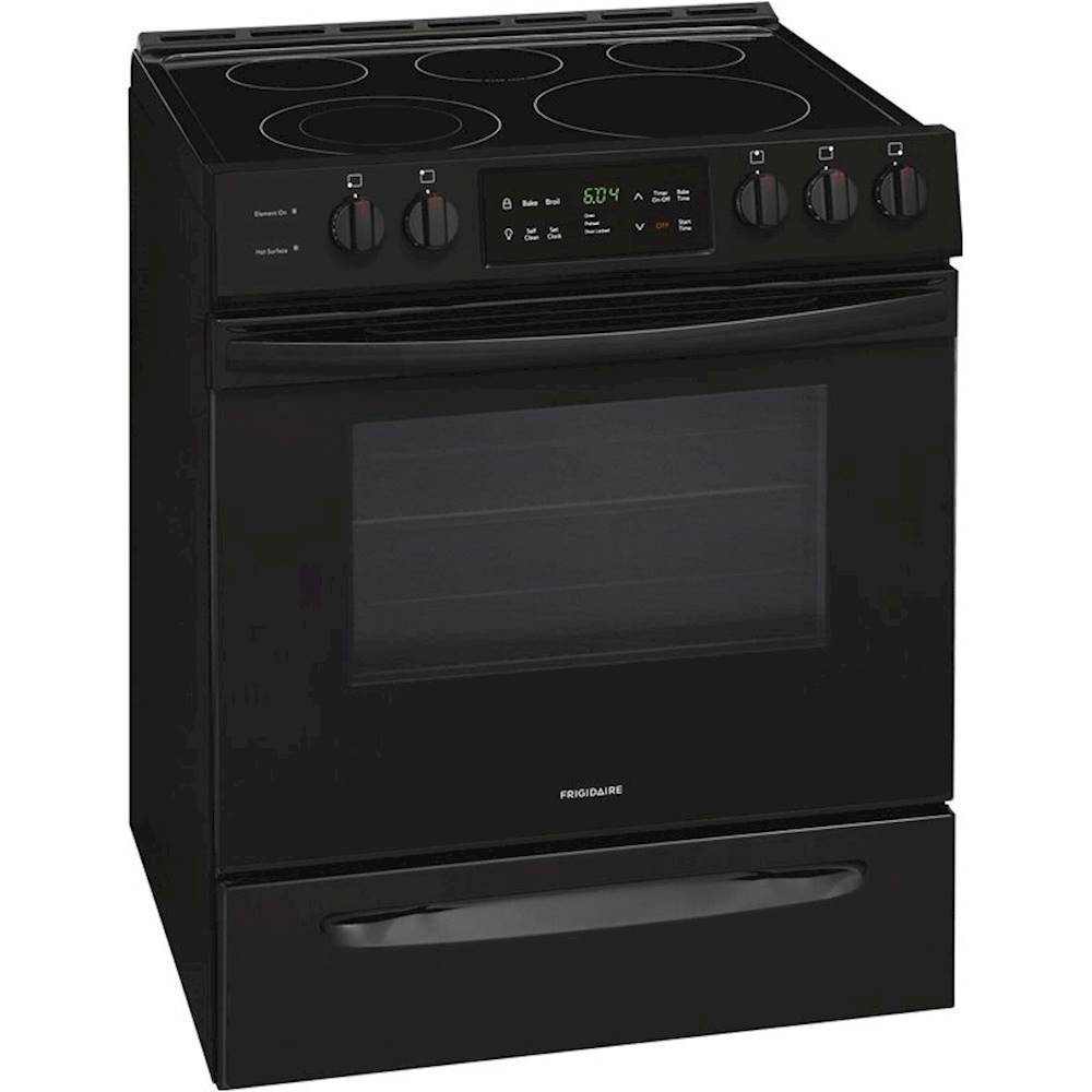 Angle. Frigidaire - 5.0 Cu. Ft. Freestanding Electric Range with Self-Cleaning - Black.