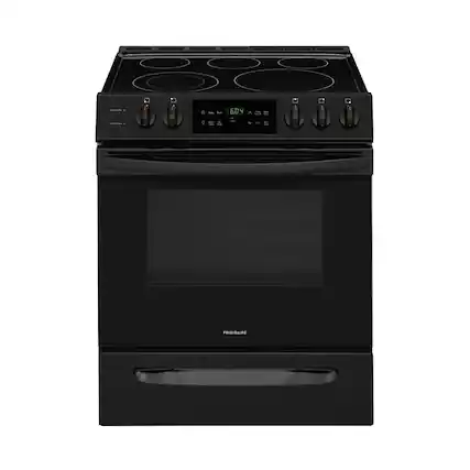 Front. Frigidaire - 5.0 Cu. Ft. Freestanding Electric Range with Self-Cleaning - Black.