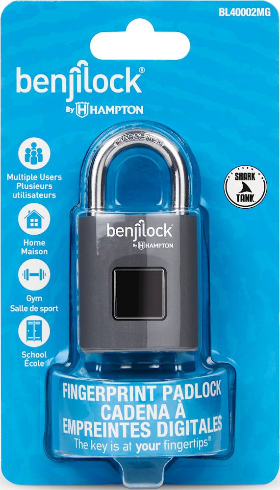Best Buy: BenjiLock by Hampton Fingerprint Padlock Matte Gray