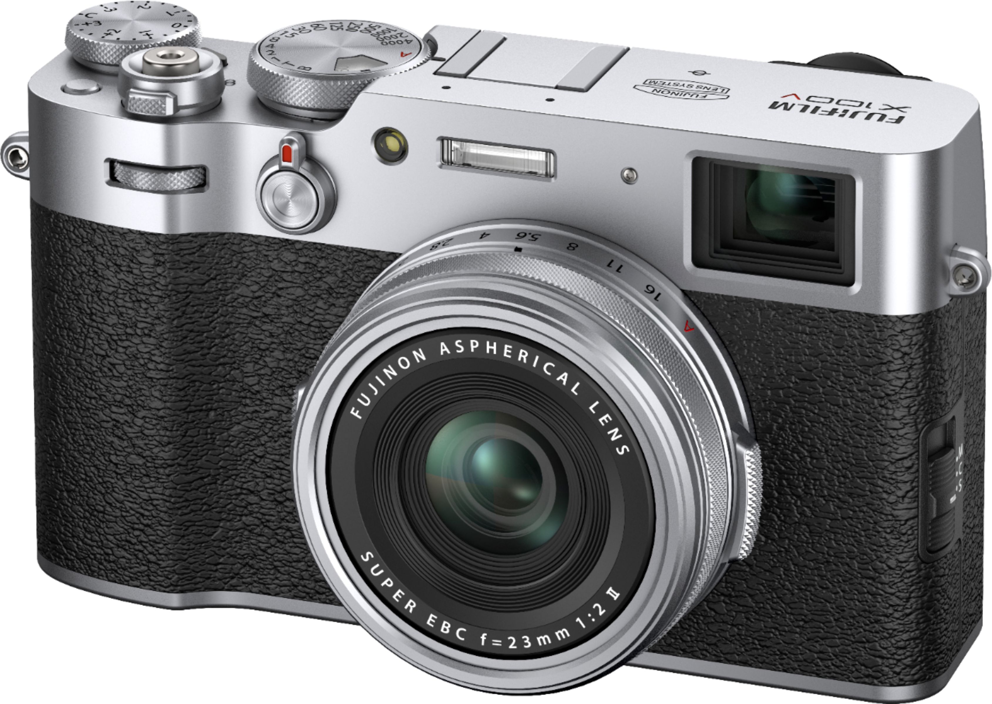 Angle View: Fujifilm - X-Series X100V 26.1MP Digital Camera - Silver