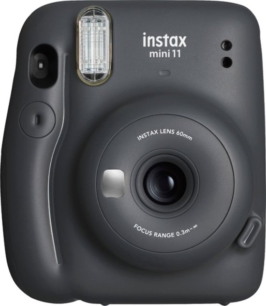 Front Zoom. Fujifilm - instax mini 11 Instant Film Camera - Charcoal Gray.