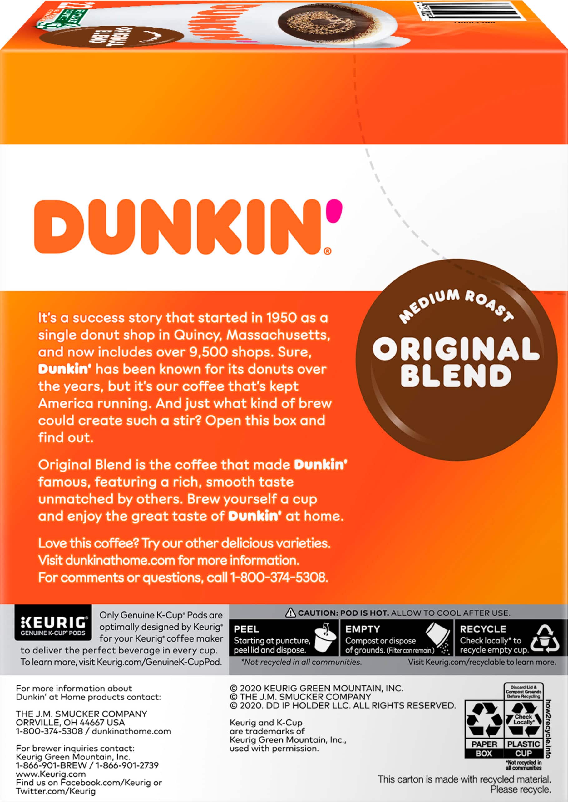Alt View 16. Dunkin' Donuts - Dunkin' Donuts Original Blend Coffee, Keurig Single-Serve K-Cup Pods, Medium Roast, 22 Count.