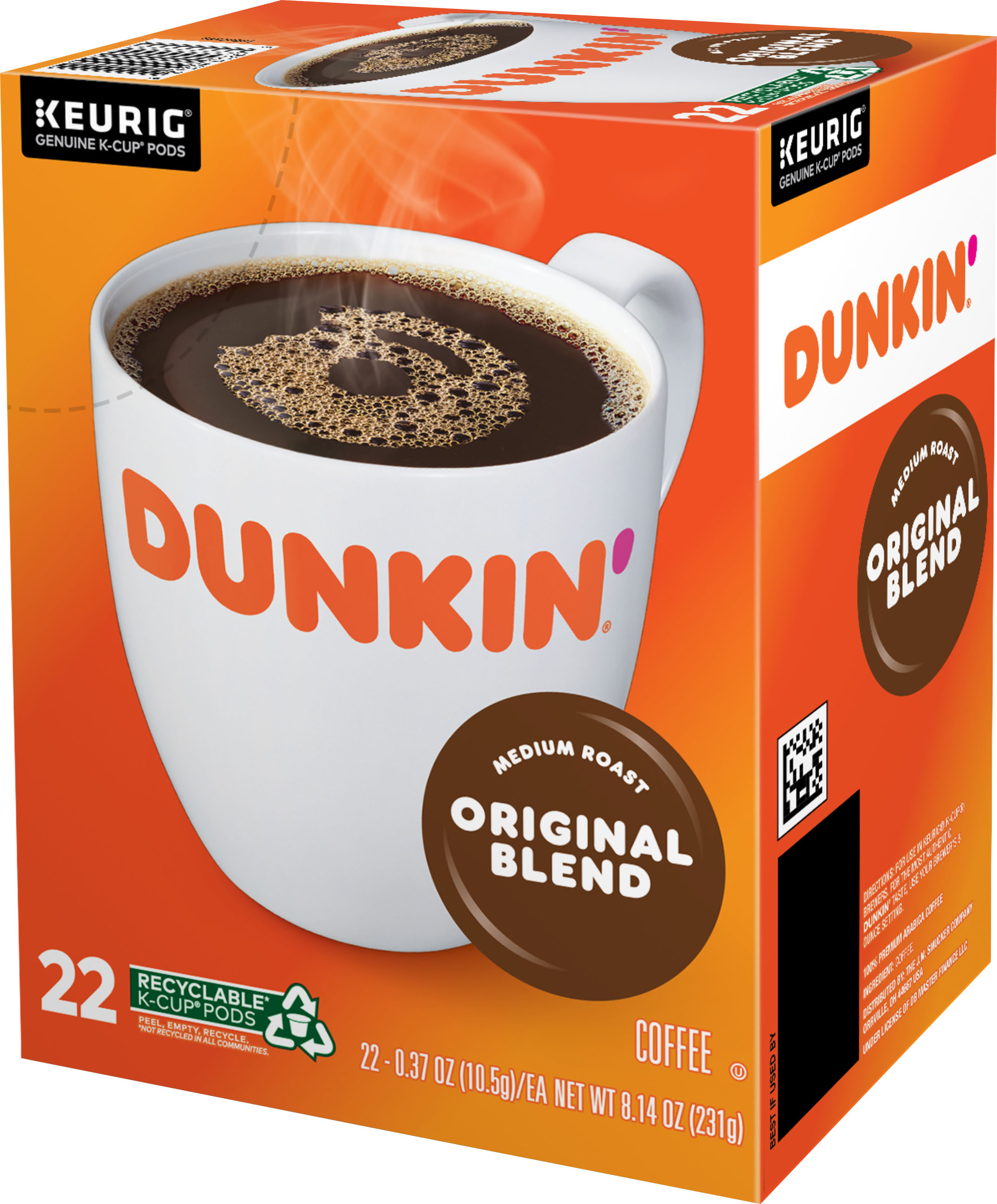 Best Buy Dunkin Donuts Original Blend Coffee Keurig Single Serve K Cup Pods Medium Roast 22