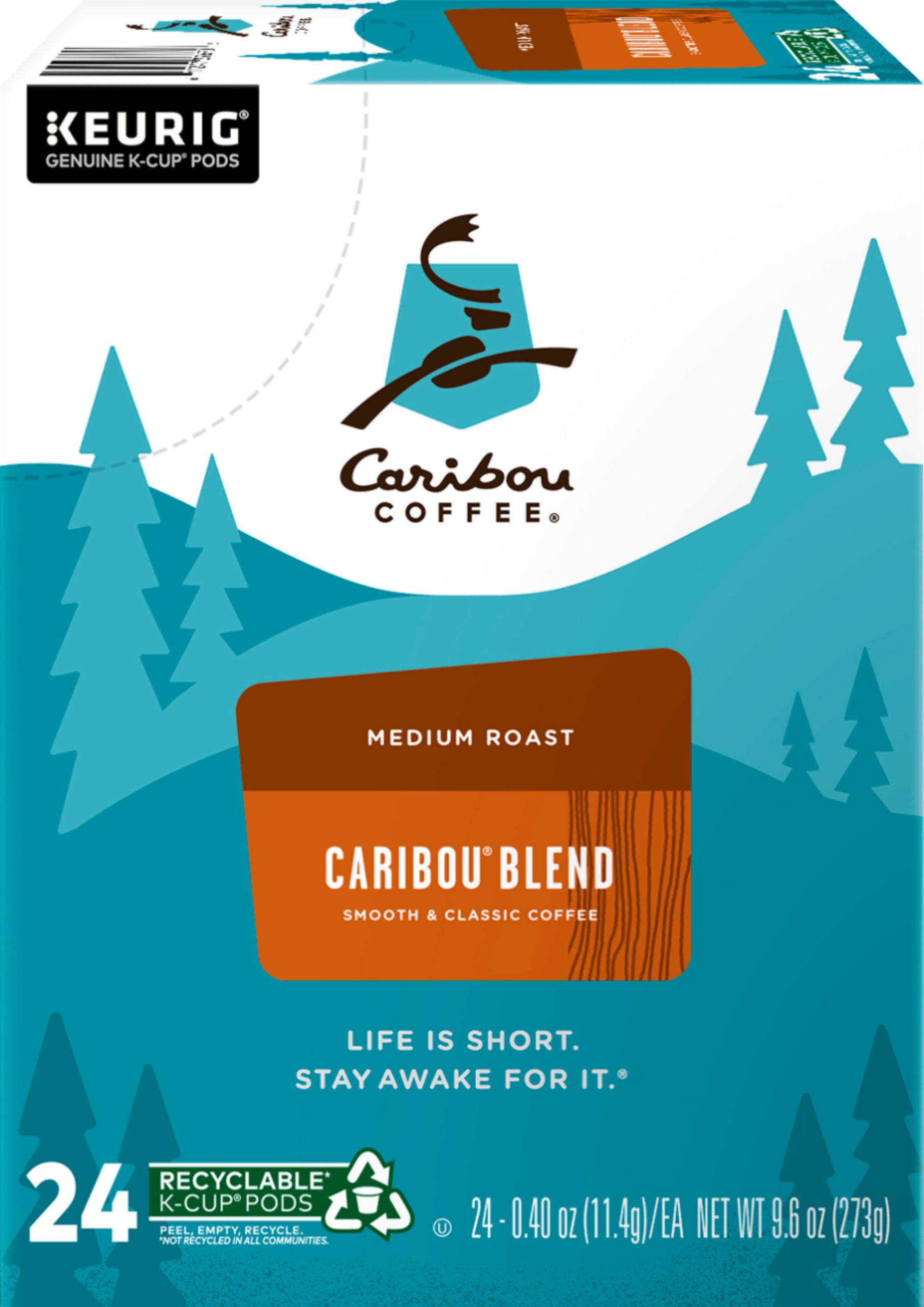Angle View: Caribou Coffee - Caribou Blend, Keurig Single-Serve K-Cup Pods, Medium Roast Coffee, 24 Count