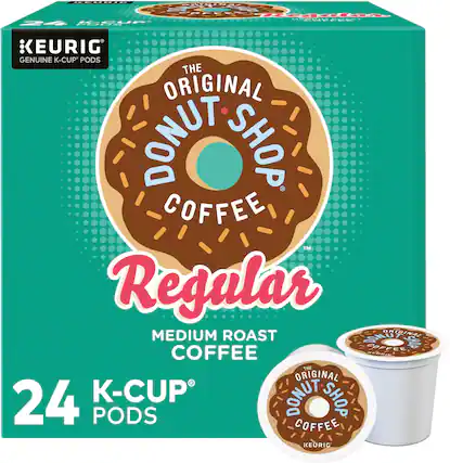 Front. The Original Donut Shop - Regular Keurig Single-Serve K-Cup Pods, Medium Roast Coffee, 24 Count.